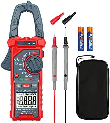 AstroAI Digital Clamp Meter Multimeter 4000 Counts Auto-ranging Amp Voltage Tester Measuring AC/DC Voltage & Current, Resistance, Capacitance, Frequency, Continuity, Live Wire Test, NCV Detection