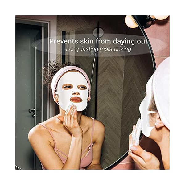 Maitys 5 Pieces Reusable Silicone Facial Mask, Moisturizing Skin Treatment Mask, Elastic and Stretchable, Suitable for Most Women and Girls, White