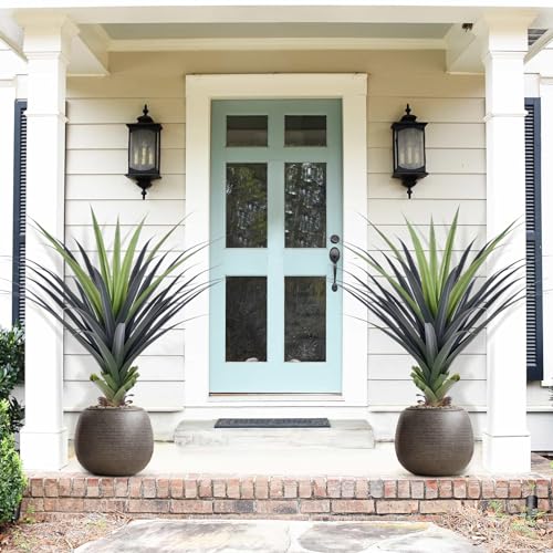 Image of 4ft Artificial Spiked Agave Plant, 48inch Faux Agave Plants Indoor Realistic Floor Plant Perfect for Front Porch, Patio, Indoor Outdoor Home, Office Decor (Set of 2)