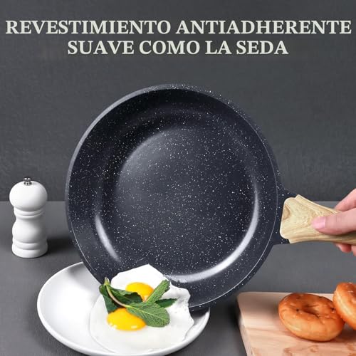 Miniatura 2 de Gipp Sartén Antiadherente De Cerámica Sartenes Para Freír Saludable Y No Tóxica,Compatible Con Inducción,Libre De Pfas Y Pfoa,Apta Para Lavavajillas Gris,24cm