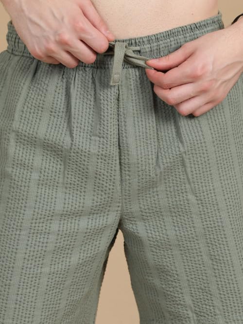 Image of StitchX Men's Airport Look Textured Seersucker Cotton Resort Shorts