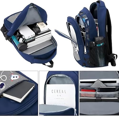 Mochila Ortopédica Infantil, Astronauta, Impermeável (azul 1)