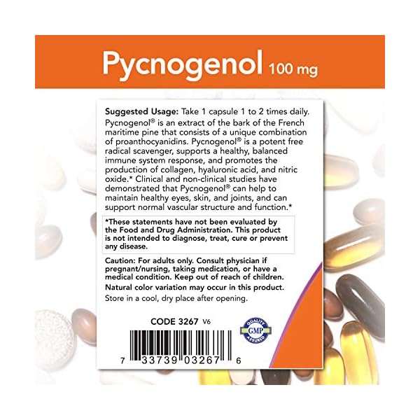 NOW-Supplements-Pycnogenol-100-mg-a-Unique-Combination-of-Proanthocyanidins-from-French-Maritime-Pine-with-Amla-60-Veg-Capsules NOW Supplements, Pycnogenol 100 mg (a Unique Combination of Proanthocyanidins from French Maritime Pine) with Amla, 60 Veg Capsules