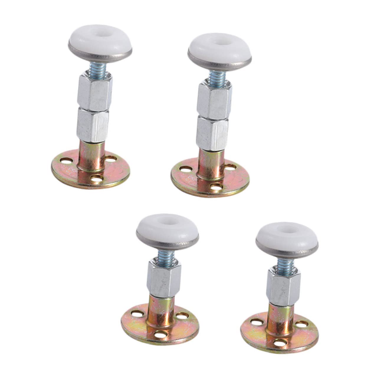 HONMEET 4pcs Bedside Fixture Adjustable Hold Proofing Bed Frame Bed Stabilizer Bedside Tool Reliable Bedside Thread Bed Bedside Fixer Stainless Steel White