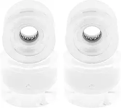 Pacote com 4 rodas de skate longboard para crianças, rodas flash de 60 mm 78A, material PU, para andar de rua, skate elétrico, mini cruiser, rolamento ABEC-9, substituição - branco