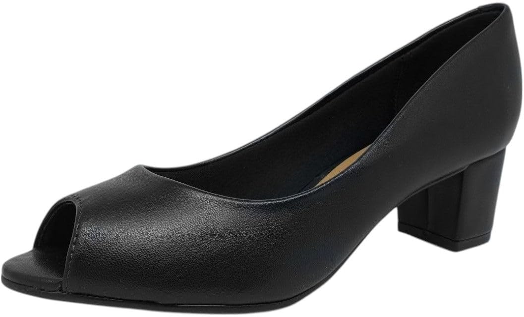 Sapato Feminino Peep Toe Napa Turim Preto Beira Rio 4777.400