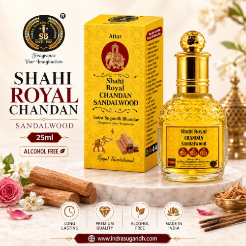 Image of INDRA SUGANDH BHANDAR World Best Sandal Shahi Royal Chandan Attar for Men, 25 ml
