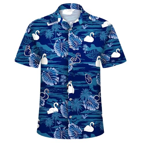 Image of Hawaiian Shirt for Men Tropical Shirts Summer Beach Button Down Short Sleeve Luau Aloha Floral Cruise Vacation Outfit 2026