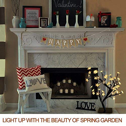 Bright Zeal 18" Battery Operated Led Cherry Blossom Tree Lights (6Hr Timer) - Bonsai Lighted Tree - Lighted Cherry Blossom Tree Light Tabletop Led Tree Lamp - Home Decor Artificial Plants Light Bzy #TOP3