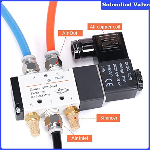 Électrovanne 220V 4V210-08 commande directionnelle distributeur pneumatique 12mm