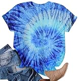 Tie Dye T Shirts for Women Rainbow Shirts Funny Short Sleeve Tops