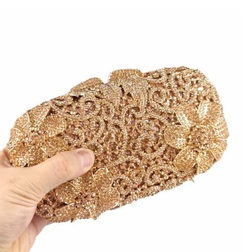 Image of Luxury Crystal Clutch Purse for Women Rhinestone Handbag Formal Party Evening Bag Sparkly Bridal Flower Purse