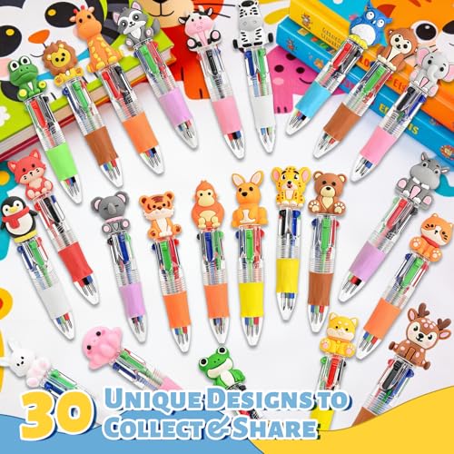 Save 33% on 30 Pcs Animal Multicolor Pens - Fun 4-in-1 Ballpoint Pens - Image 3