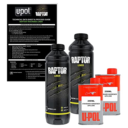 Image of Custom Shop U-Pol Raptor Black Urethane Spray-On Truck Bed Liner, 2 Quarts