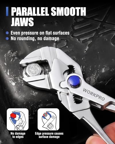 Image of WORKPRO 2-Piece Mini Pliers Set, 4-Inch Water Pump Pliers & Pliers Wrench | Alloy Steel, Anti-Rust Coating, Quick Adjustment, Mini Groove Joint Plier & Smooth Jaw Plier, Pocket Size, Everyday Carry