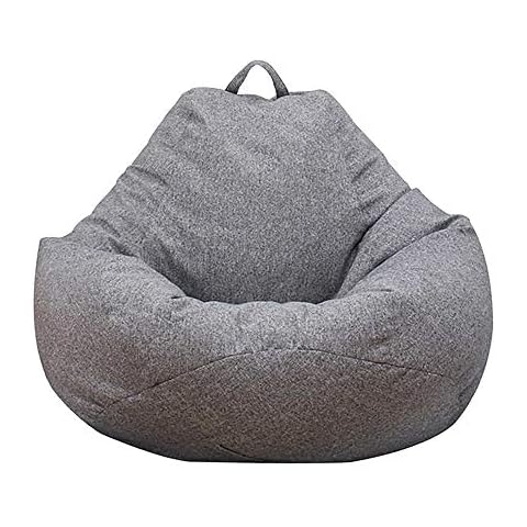 Bean Bag Chair Sofa Cover(No Filler), Lazy Lounger High Back Large Bean Bag Storage Chair Cover Sack for Adults and Kids Without Filling (Dark Gray, S) Cover