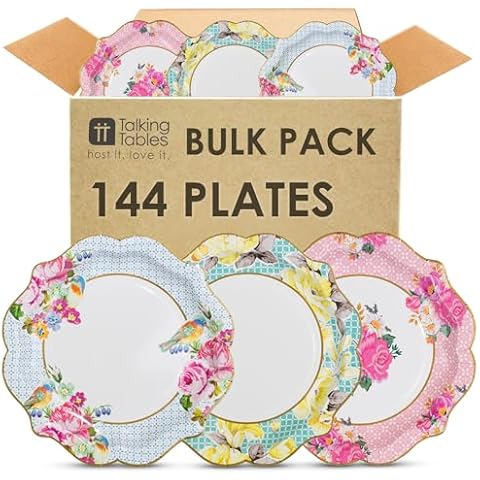 Talking Tables Floral Disposable Paper Plates Cover