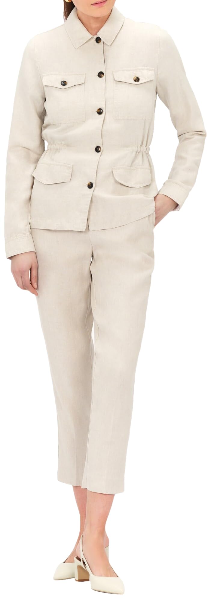 Caroll - Chaqueta Sahariana de lino y algodón