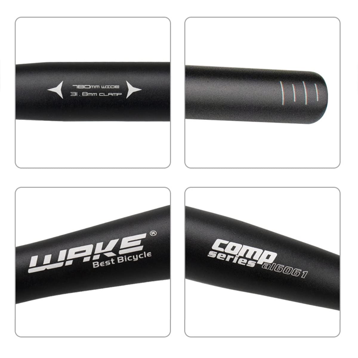 Guidon de vélo VTT 31,8 mm 780 mm en Alliage d'aluminium, Guidon Droit (Vert)