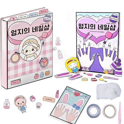 Image of PATPAT 2Pcs DIY Paper Quiet Book Cute Makeup-Theme Scene Activity Book