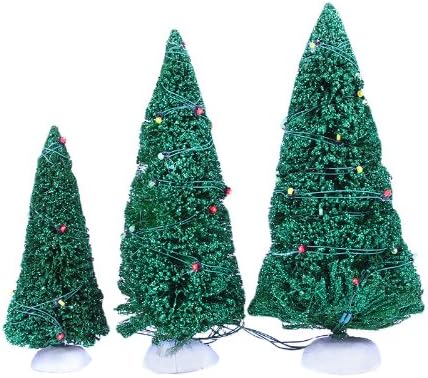 Department 56 Snow Village Lit Twinkling Trees 3-Piece Christmas Accessory Set