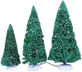 Department 56 Snow Village Lit Twinkling Trees 3-Piece Christmas Accessory Set