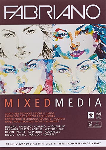 Fabriano Mixed Media Pad, A4, White #TOP3