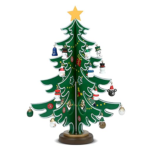 Árbol de Navidad de mesa de madera, mini árbol de Navidad, decoraciones de árbol de Navidad DIY Cover