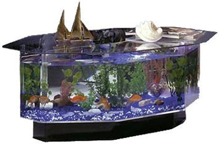 680 38" Long Aqua Stretched Octagon Coffee Table Aquarium 28 Gallon