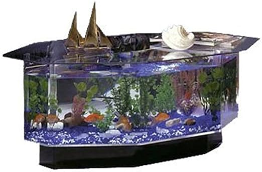 680 38" Long Aqua Stretched Octagon Coffee Table Aquarium 28 Gallon
