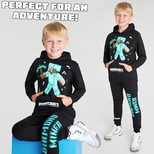 Image of Minecraft Boys Pants Set - Cozy Hoodie and Joggers for Kids - Fun Gifts for Boys