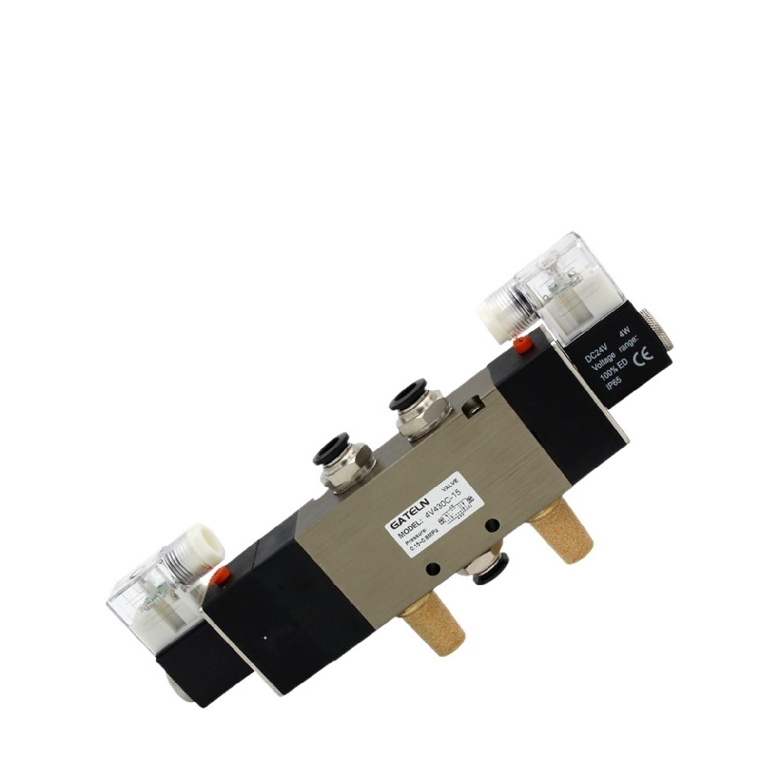 4V430C-15 4V430E-15 4V430P-15 5-portowy 3-pozycyjny podwójny zawór pneumatyczny 1/2" DC 4 V z akcesoriami (z złączkami 12 mm)