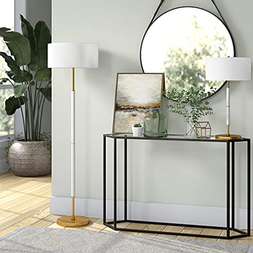Image of Henn&Hart 61 inch Modern 2-Light Floor Lamp, Flat White