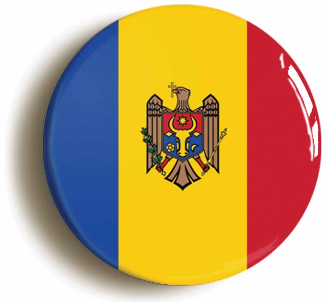 Moldova National Flag Fridge Magnet (Circular 2inch / 50mm Diameter)