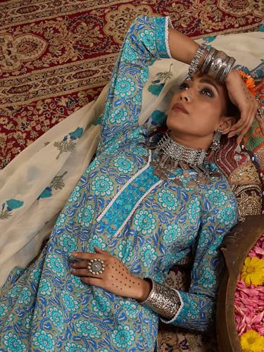 Image of INDO ERA Women Pure Cotton Kurta Set with Dupatta | Festive Suit Set, 5515