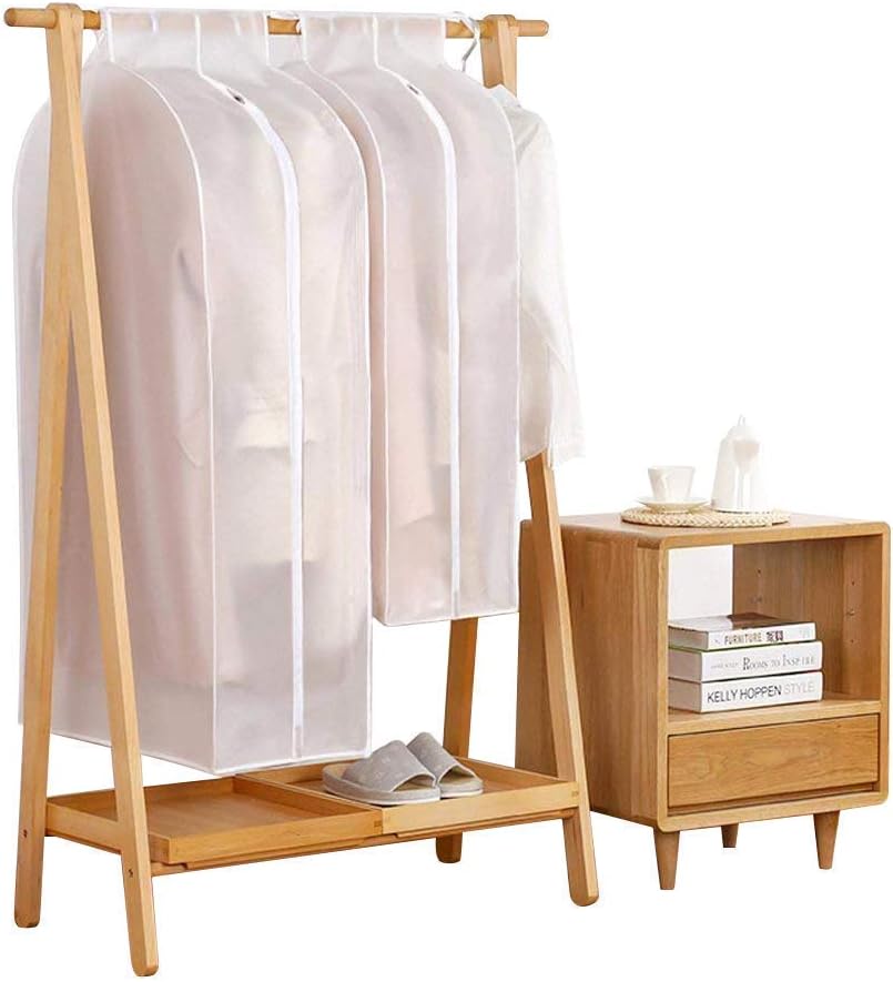 KONKY Garment Clothes Cover Protector, Closet Storage Bags Translucent Dustproof Waterproof Hanging Clothing Storage Bag with Full Zipper & Magic Tape & Strap for Coat Dress Windcoat-Large : Everything Else
