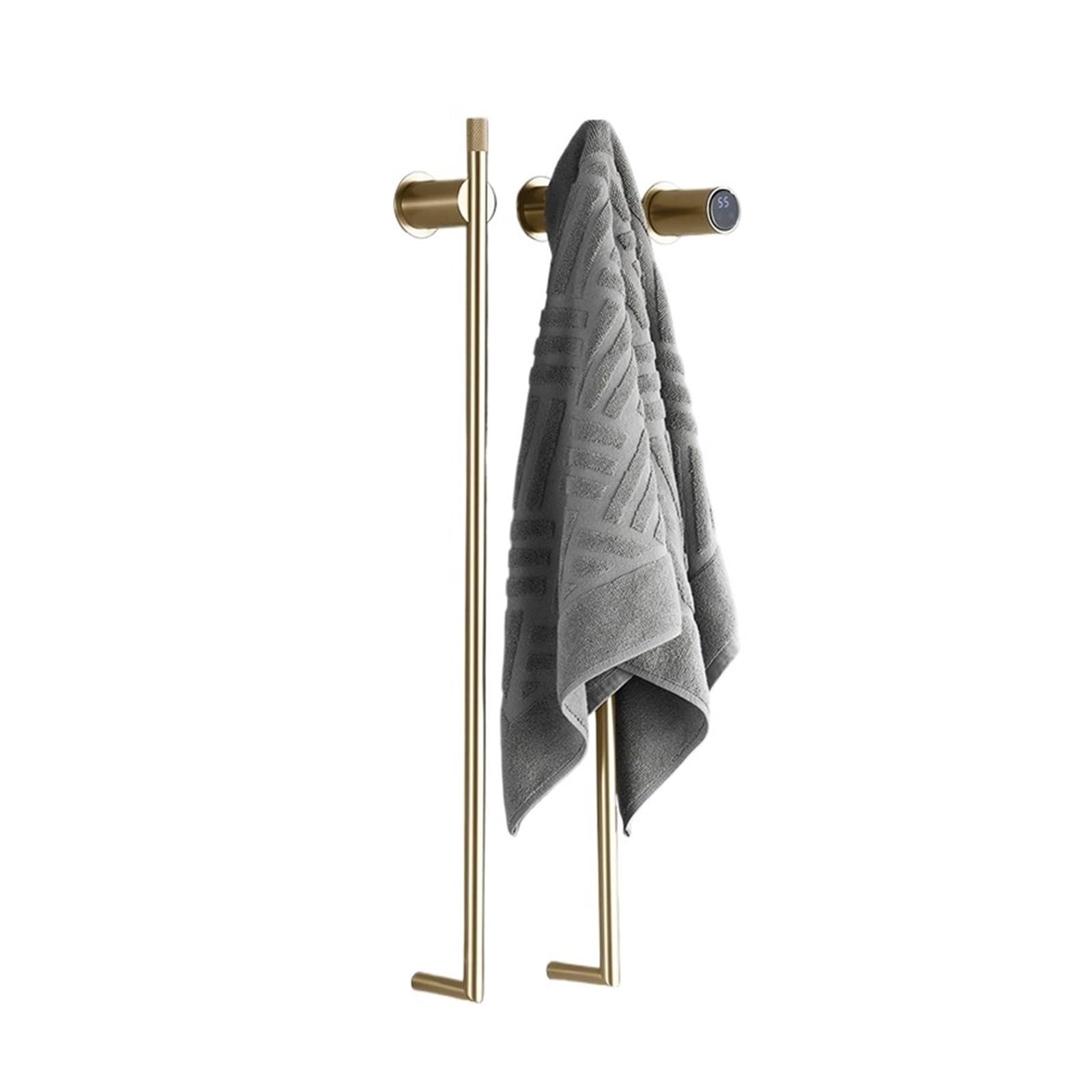 Porte-serviettes chauffant électrique or brossé 220V encastré
