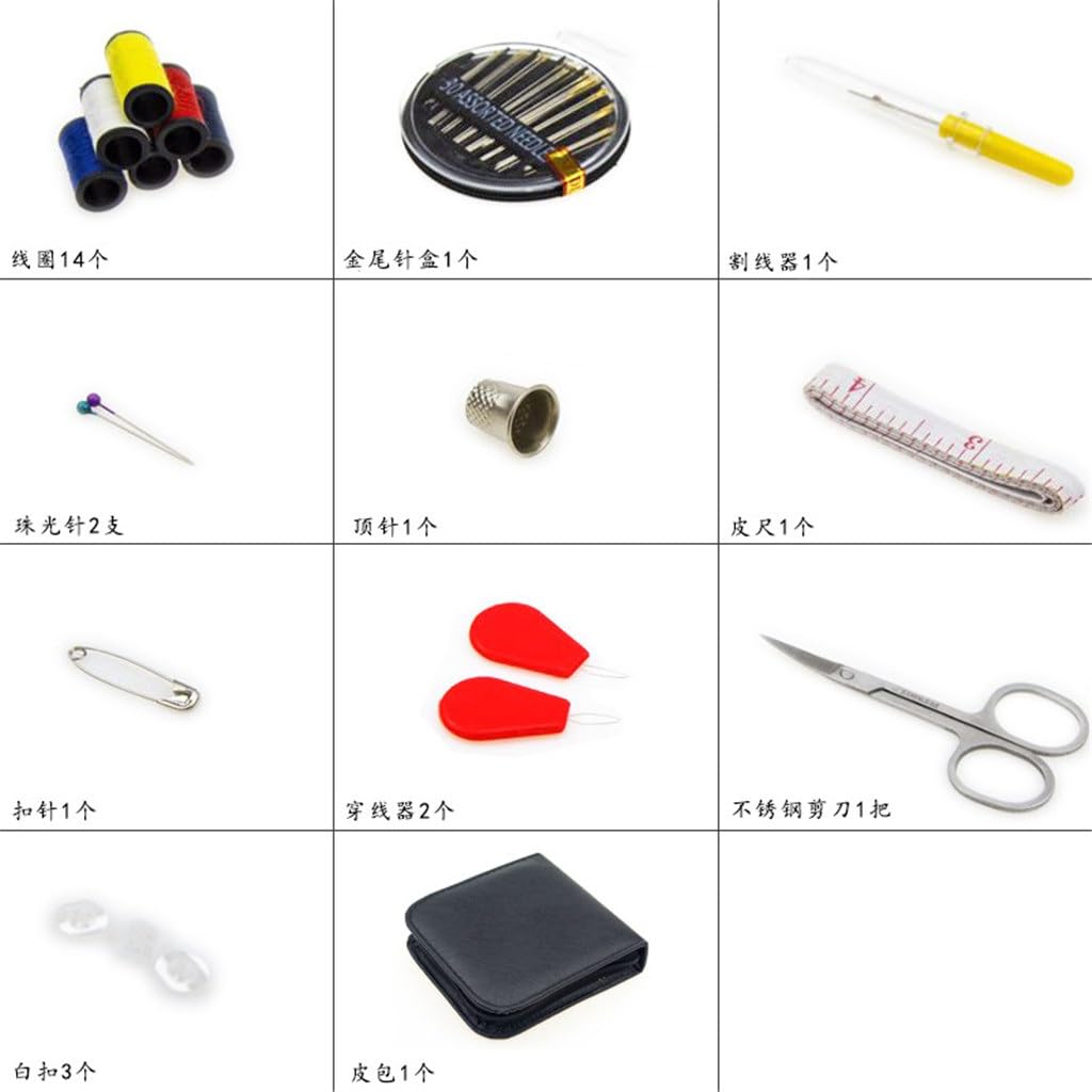 Kit de Costura para Viaje y hogar, Conjunto de Herramientas de Costura, Caja de Costura portátil de 27 Piezas