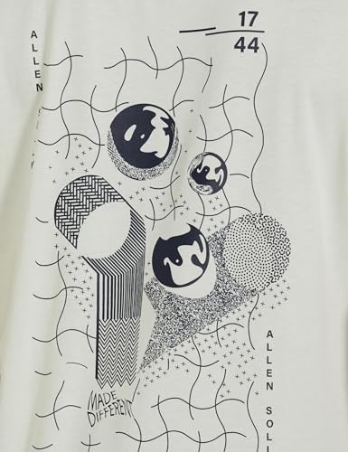 Image of Allen Solly Men's Cotton T-Shirt | Drop Shoulder | Back Print | Regular Fit | Casual Streetwear Style