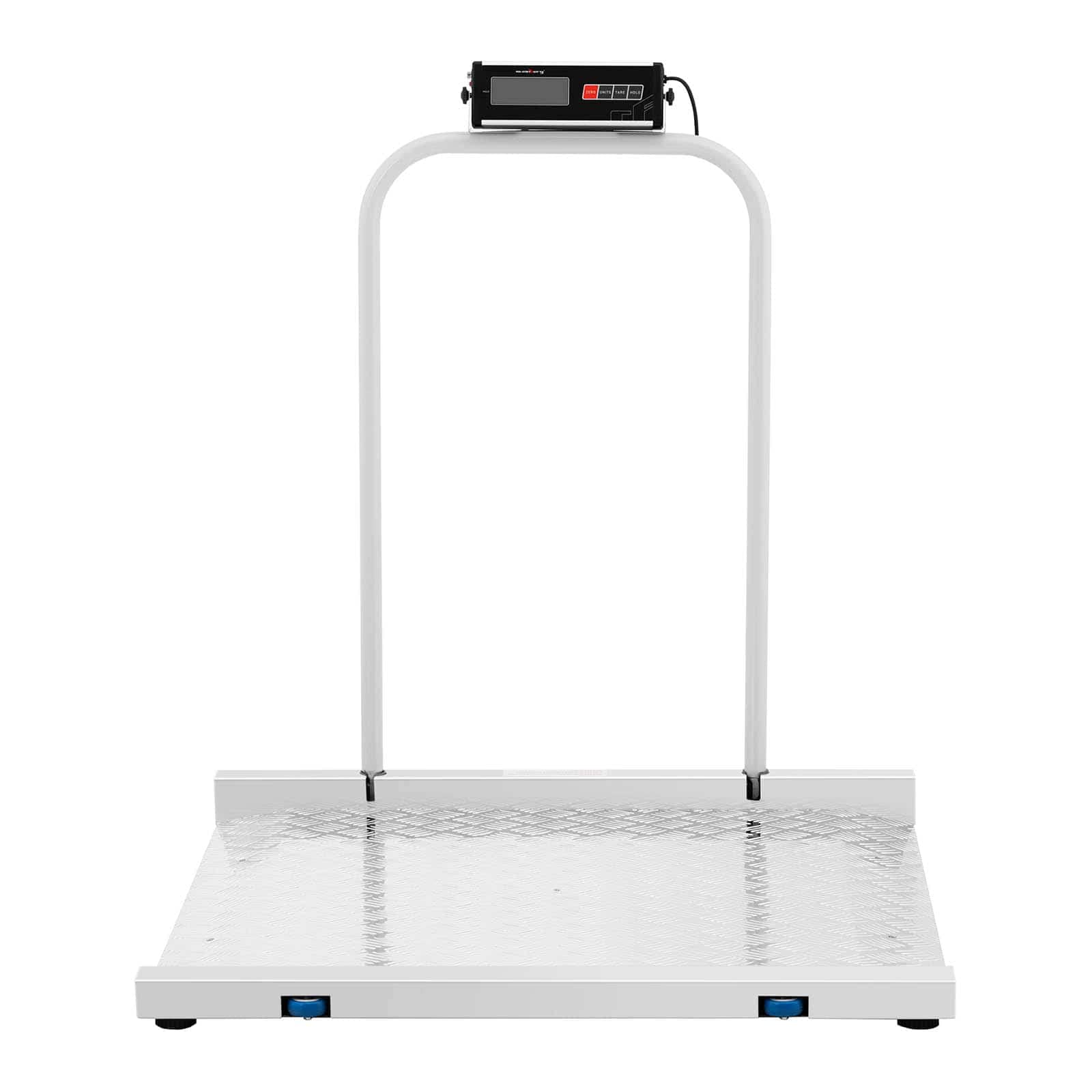 Steinberg Systems SBS Bodenwaage 300 kg / 100 g 100 x 95 cm Aluminium-Wiegefläche LCD mit Hintergrundbeleuchtung angeschrägte Seiten Tarieren, Halten, Nullsetzen Einheitenwechsel RS232 Durchfahrwaage