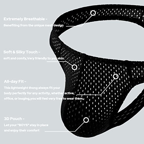 MIZOK Men's Sexy See Through Mesh G-String Underpants Bulge Pouch T-Back Thong Underwear4