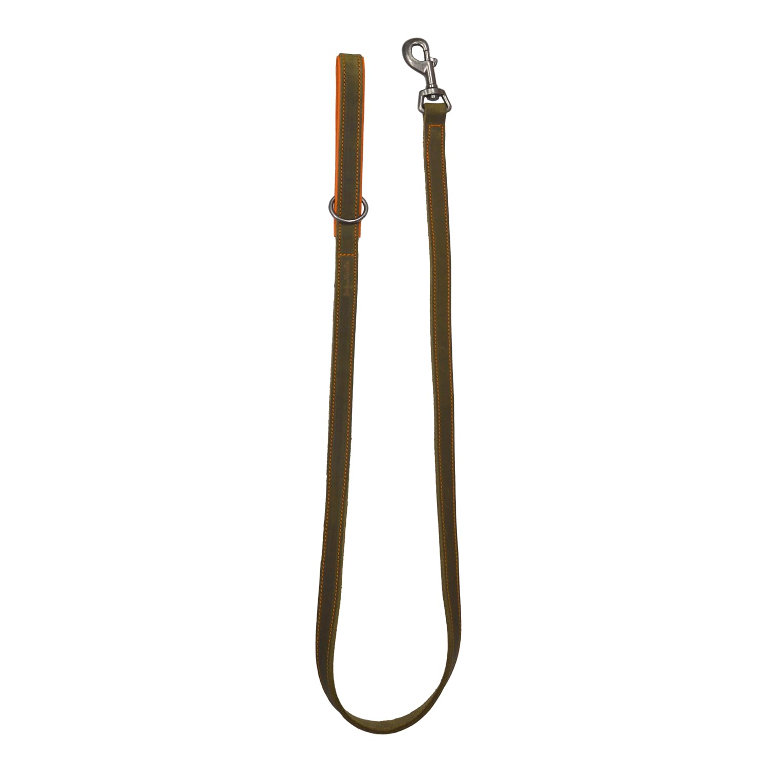 JACK AND VANILLA, Correa de Piel auténtica de 18 mm x 130 cm, diseño Elegante Verde Oliva, Duradero y cómodo, Ideal para el Control Durante los Paseos con tu Perro, Modelo Modena