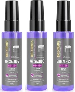 Combo 3x Sérum Finalizador VEGANO Grisalhos - Proteção e Brilho Prateado Bio Extratus