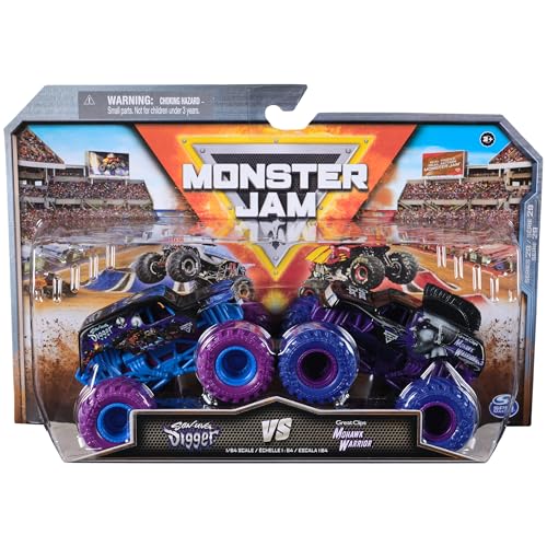 Monster Jam, Official Son Uva Digger Vs. Mohawk Warrior Die-Cast Monster Trucks, 1:64 Scale, Kids Toys for Boys Ages 3 and up
