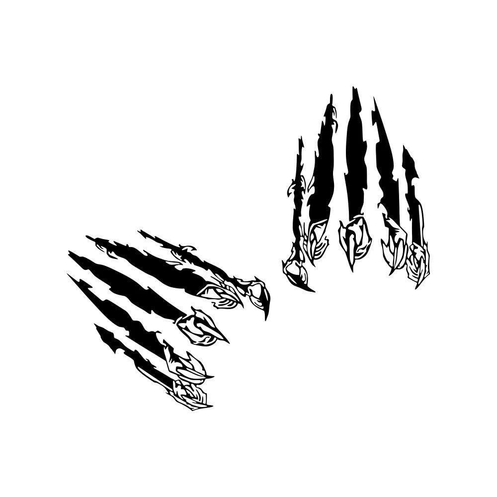 Car Beast Claw Paw Print Scratch Marks Stickers Decals for BOD(Glossy Black,25cmx20cm)