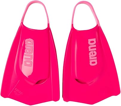 Arena Unisex Adult Powerfin Pro II Swim Training Fins Men and Women Silicone Short Blade Flippers Left-Right Customized, Sizes 4.5-13.5