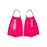 Arena Unisex Adult Powerfin Pro II Swim Training Fins Men and Women Silicone Short Blade Flippers Left/Right Customized, Pink, Size 9.5-10.5