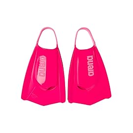 Arena Unisex Adult Powerfin Pro II Swim Training Fins Men and Women Silicone Short Blade Flippers Left/Right Customized, Pink, Size 9.5-10.5