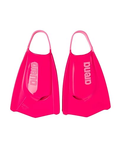 Arena Unisex Adult Powerfin Pro II Swim Training Fins Men and Women Silicone Short Blade Flippers Left-Right Customized, Sizes 4.5-13.5