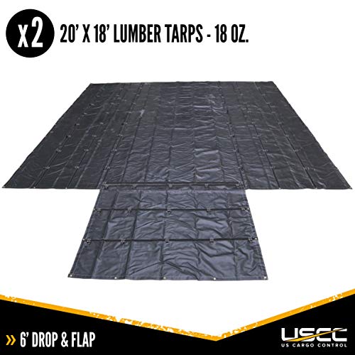 image for US Cargo Control 3 Piece Tarp - Heavy Duty Lumber Tarp - 18 Ounce PVC-